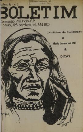 BOLETIM COMISSÃO PRÓ-ÍNDIO - SÃO PAULO COMISSÃO PRÓ-ÍNDIO - 1981 - Nº05