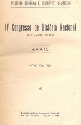 Anais IV Congresso de História Nacional