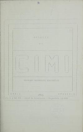 BOLETIM DO CIMI - BRASÍLIA DF CONSELHO INDIGENISTA MISSIONÁRIO - 1973 - Nº06