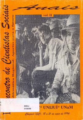 Anais do II Encontro de Cientistas Sociais: problemática regional e aportes para o futuro.