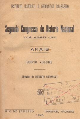 Anais do Segundo Congresso de História Nacional