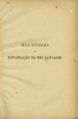 Exploração do Rio Cautario relatório