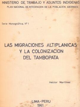 Las migraciones altiplánicas y la colonización del Tambopata