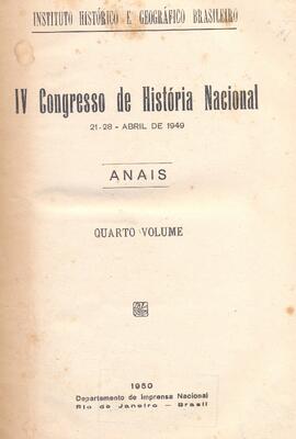 Anais IV Congresso de História Nacional