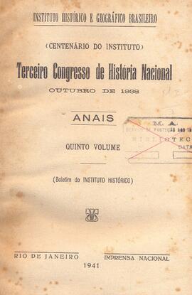 Anais Terceiro Congresso de História Nacional