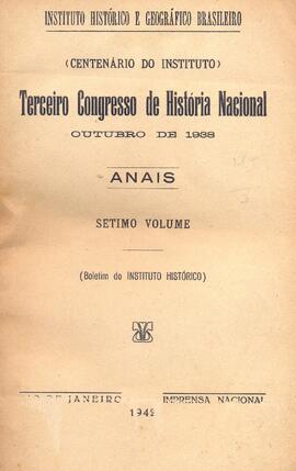 Anais Terceiro Congresso de História Nacional