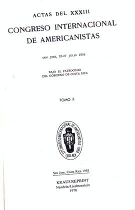 Actas del XXXIII Congreso Internacional de Americanistas